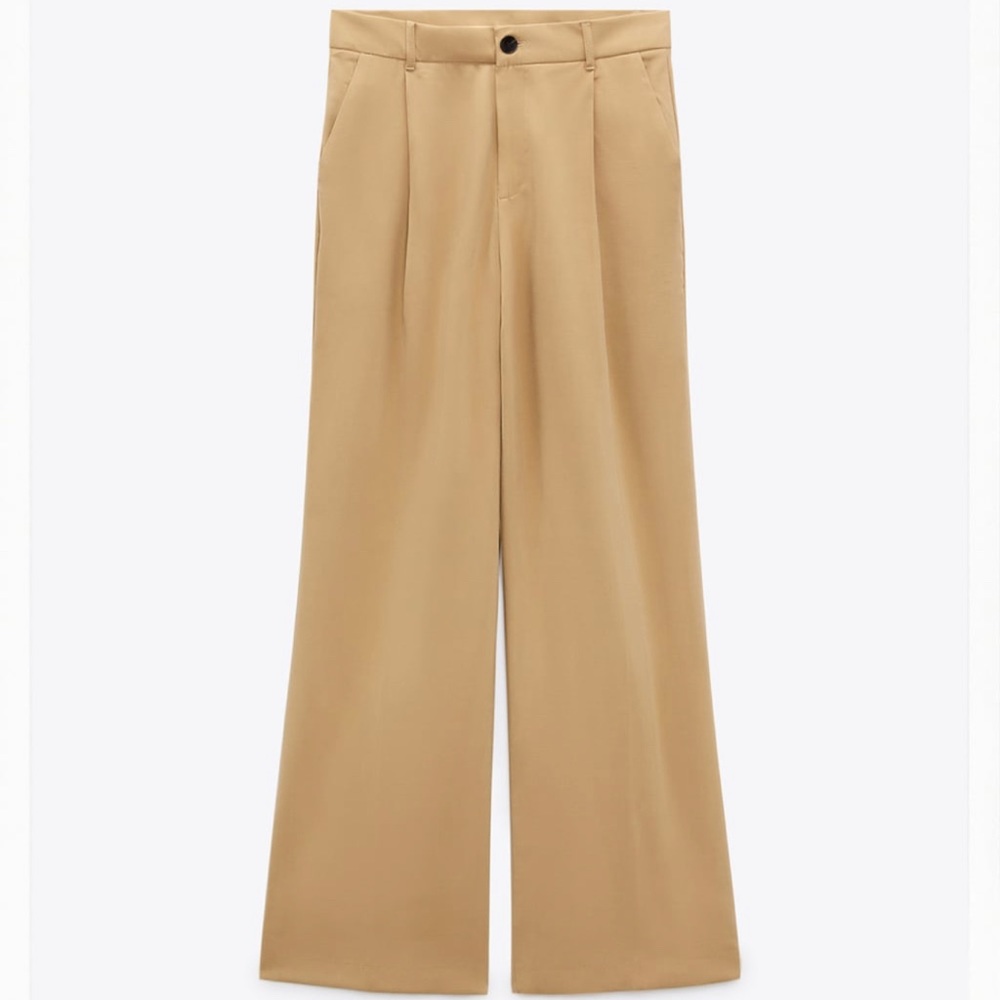 NWT Zara Wide Leg Pants Camel